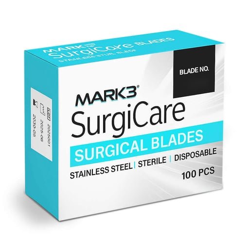 MARK3 SURGICARE STAINLESS STEEL SURGICAL BLADES #15 100/BX