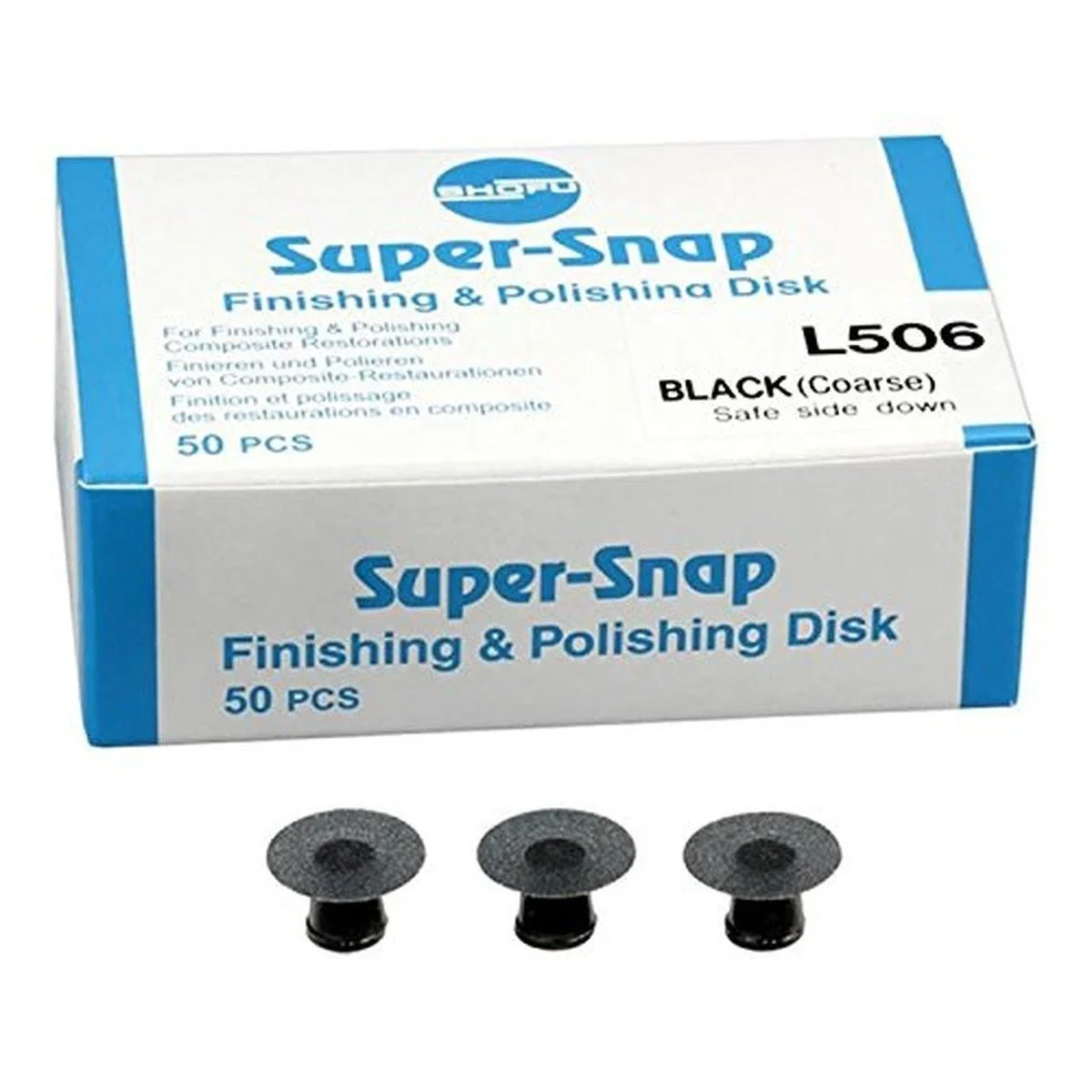 L506 SUPER SNAP DISKS BLACK, SAFE SIDE DOWN COARSE (50)