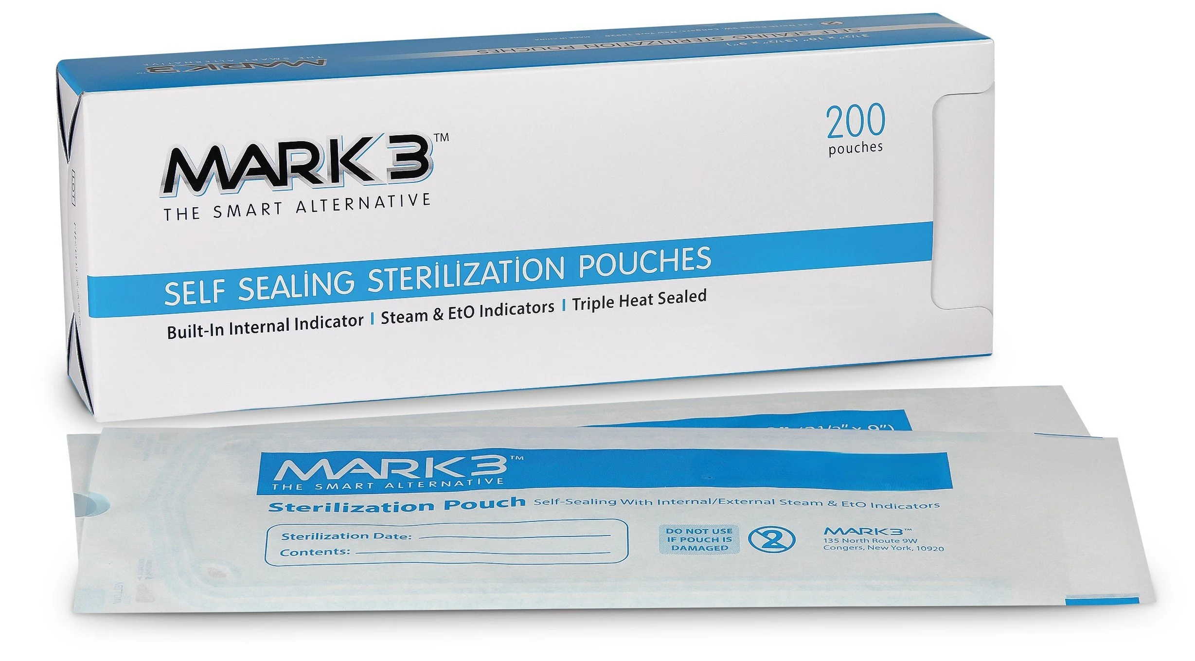 MARK3 SELF SEAL 51/4X 71/2 STERILIZATION POUCHES 200/BX