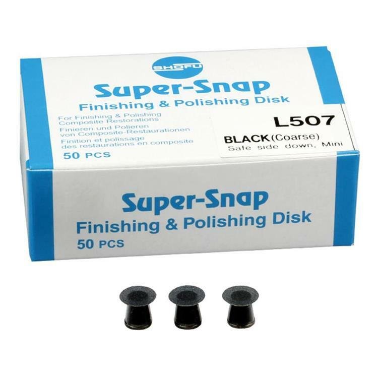 L507 SUPER SNAP MINI DISK, SAFE SIDE DOWN BLACK COARSE (50)