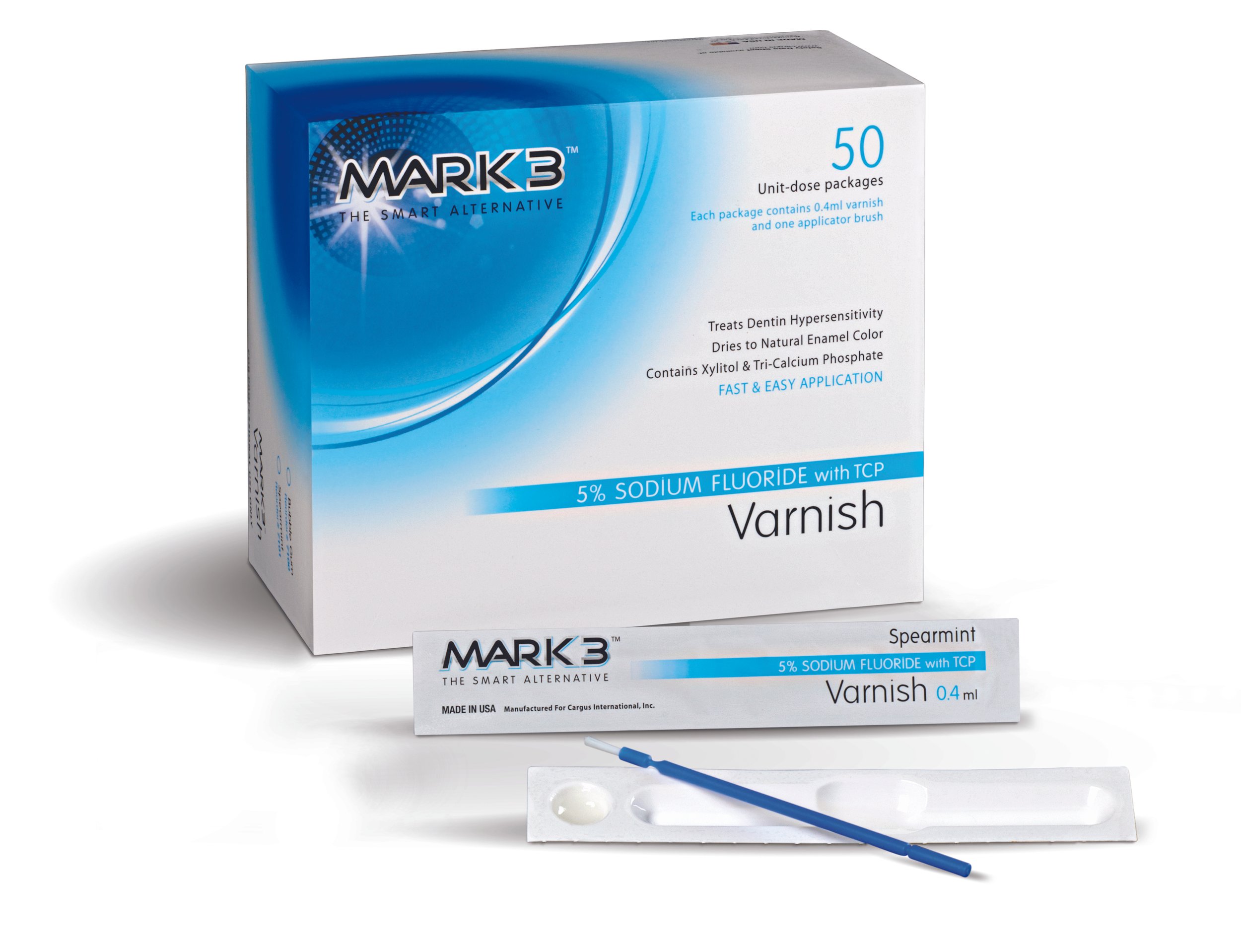 MARK3 FLUORIDE VARNISH 5% W/TCP SPEARMINT 50/PK