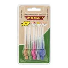 SPIREBRUSH INTERDENTAL FLOSSING BRUSHES MODERATE 2MM-4MM TAPERED ASST COLORS 5/PK
