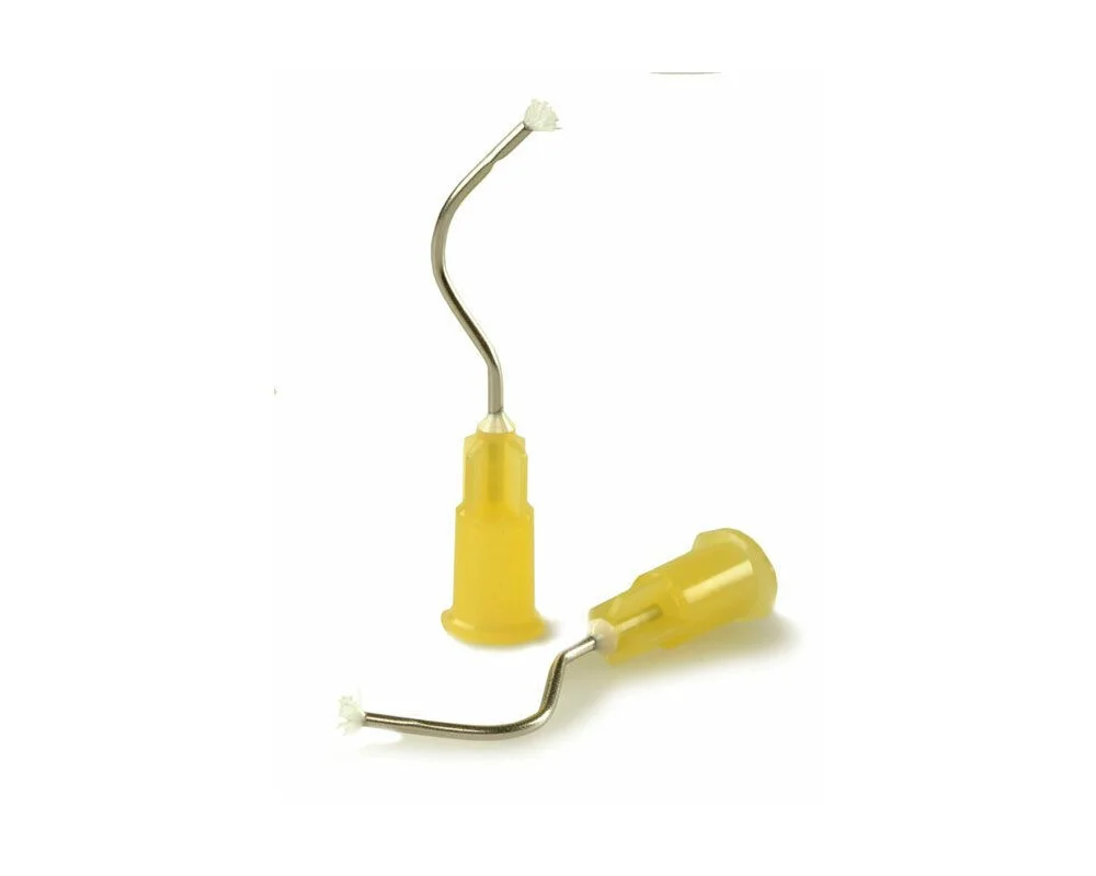 PRE-BENT NEEDLE TIPS W/BRUSH-PADDED END 100/PK