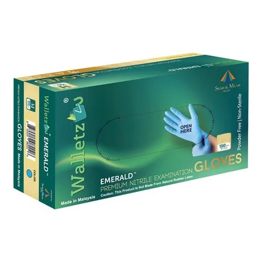 EMERALD WALLETZ NITRILE EXAM GLOVE XL 100/BOX