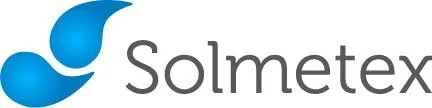 Solmetex logo with stylized blue design and black text