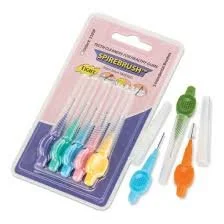 SPIREBRUSH INTERDENTAL FLOSSING BRUSHES TIGHT 2MM-3MM TAPERED ASST COLORS 5/PK