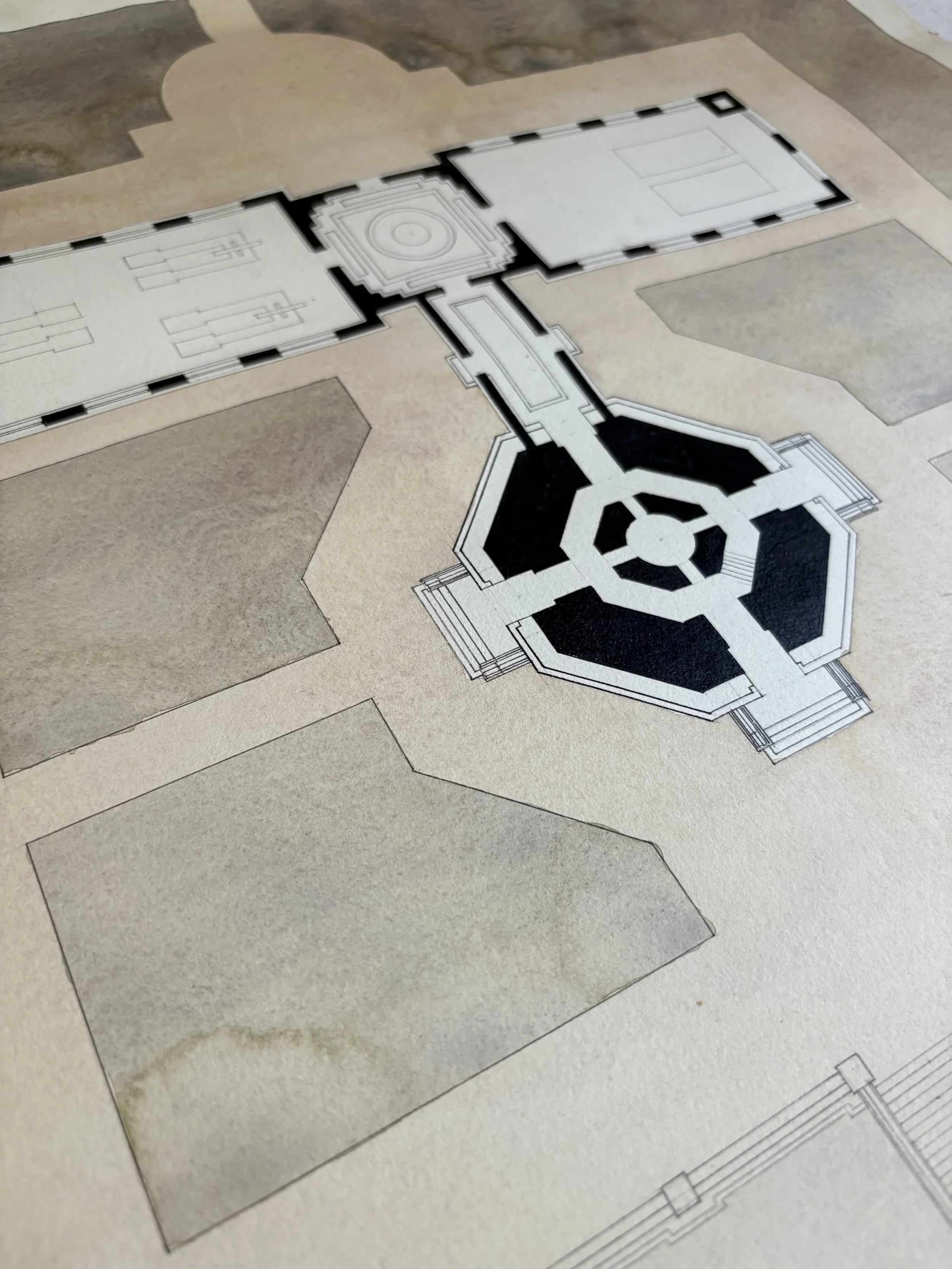 Architectural Drawing, Signed "Broschen"