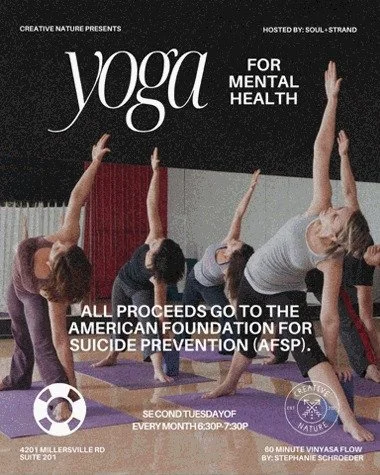 Yoga for Your Mental Health: THIS TUESDAY 13 JANUARY 2026

Hey guys! 
I am so excited to be bringing our monthly yoga to mental health series back!

NEW DAY AND PLACE in 2026
2nd TUES 630pm (doors open at 615)
$10/person*

If you joined us the past t