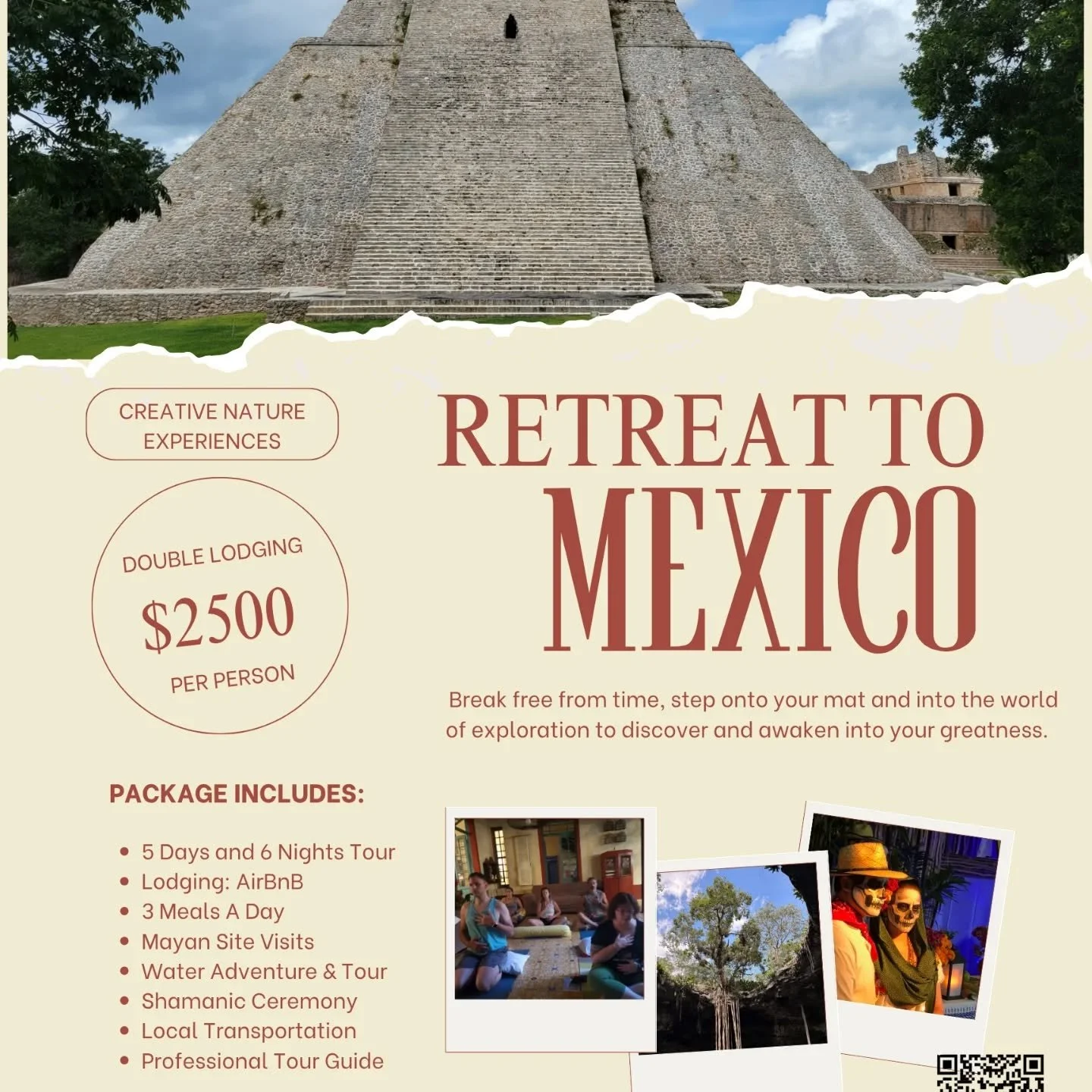 MEXICO 

Are you feeling a little FOMO seeing my CDMX adventures this week?

I host and lead yoga retreats to the Yucat&aacute;n every October and March!

Join me to soak in all the healing energy this magical land has to offer!

I've been traveling 