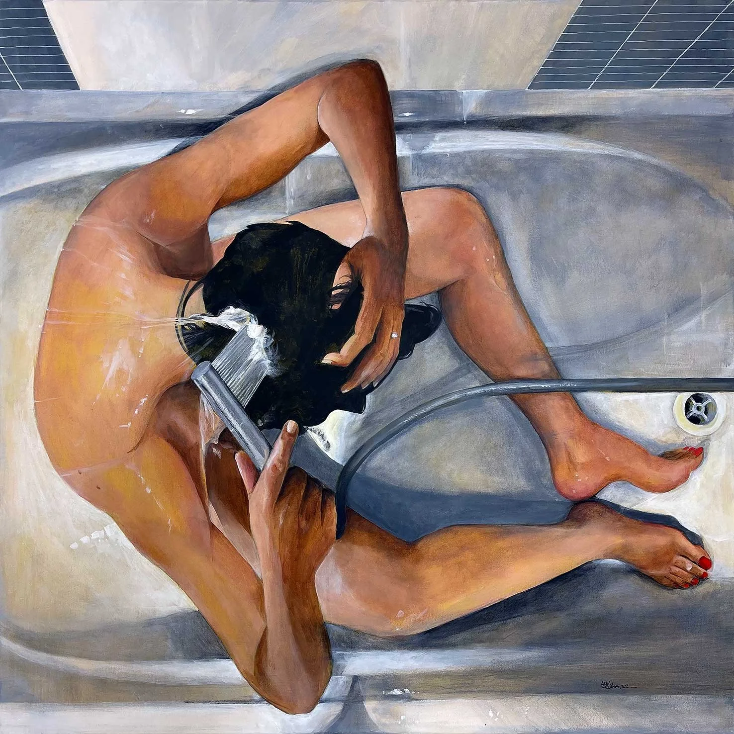 Une oeuvre figurative contemporaine "La fille au lever du jour" une sélection originale de l'atelier rouschmeyer