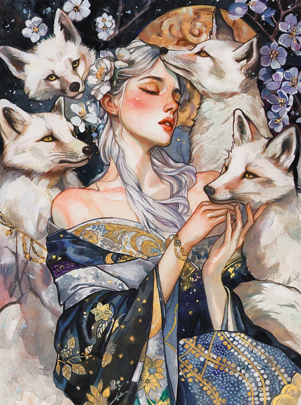 Moonlight Foxes 36 x 48 cm medium.jpg