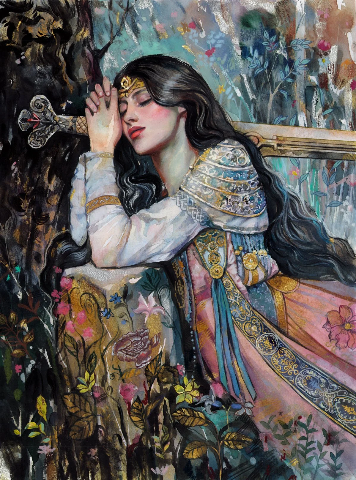 Lady Guinevere - 36 x 48 cm high contrast 2.jpg