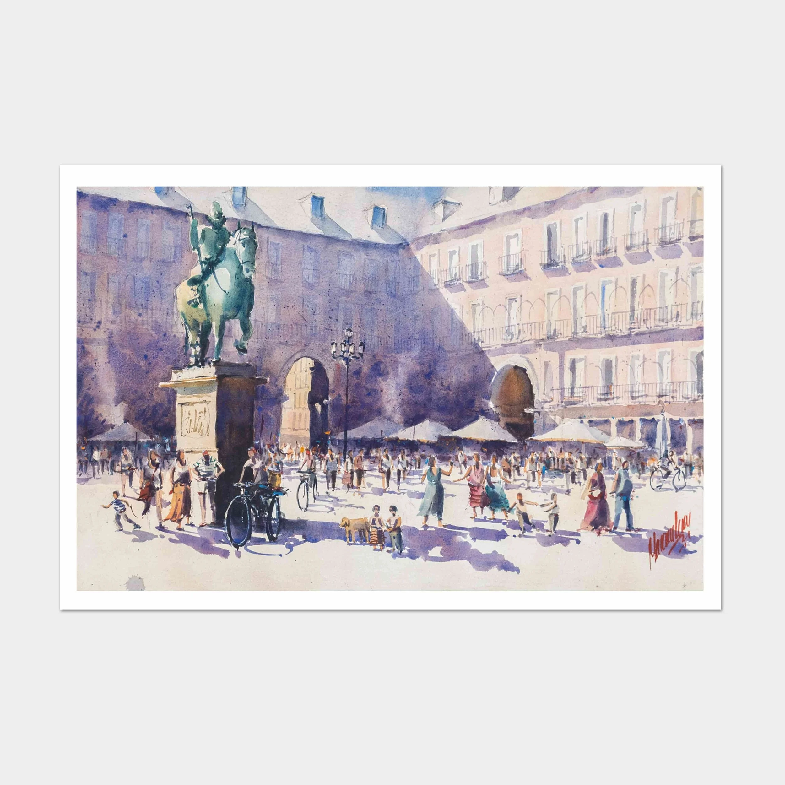 Verano en Plaza Mayor, Madrid, España