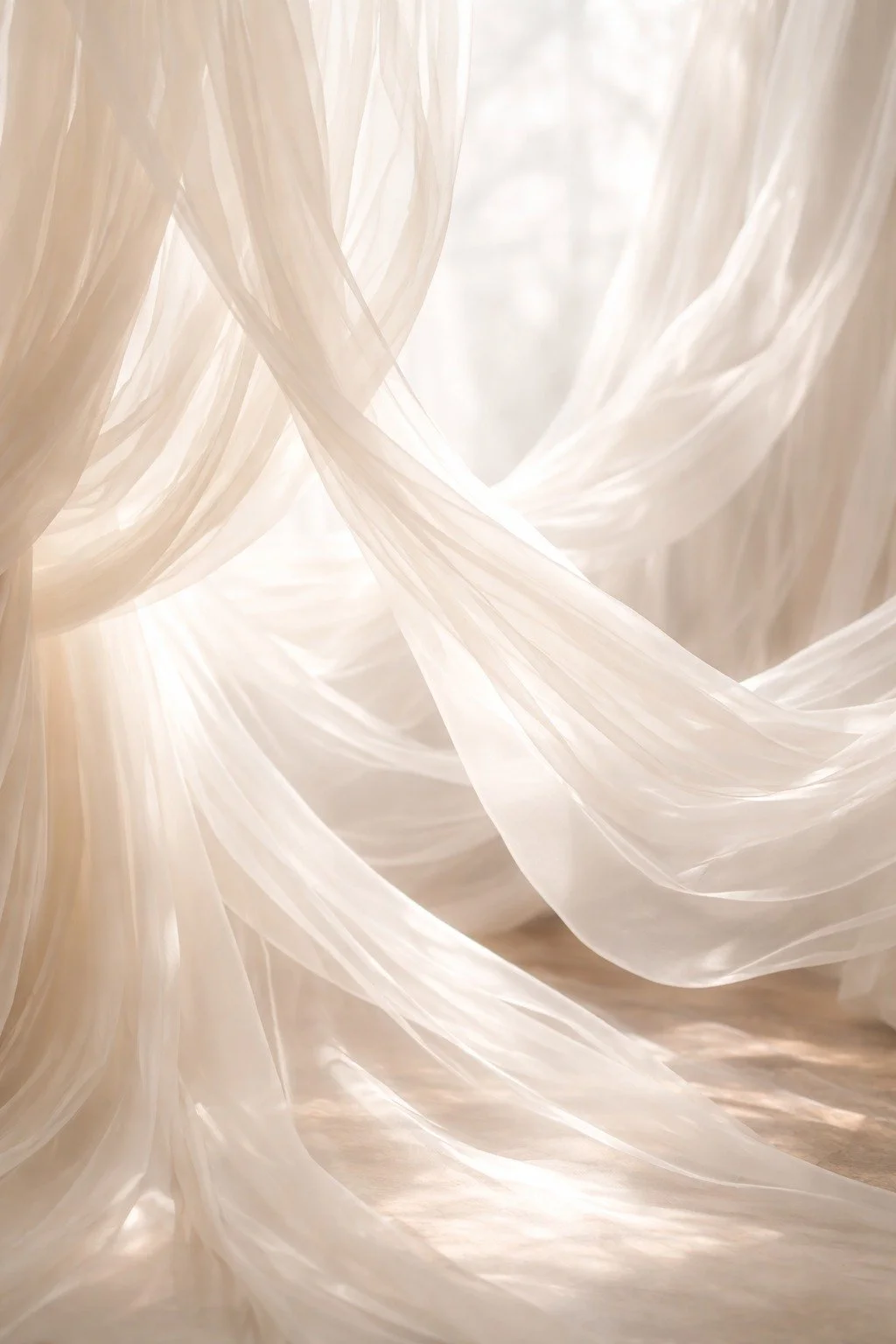 Sheer fabric draping creating movement and intimacy, illustrating how layered textiles can transform the feeling of a space