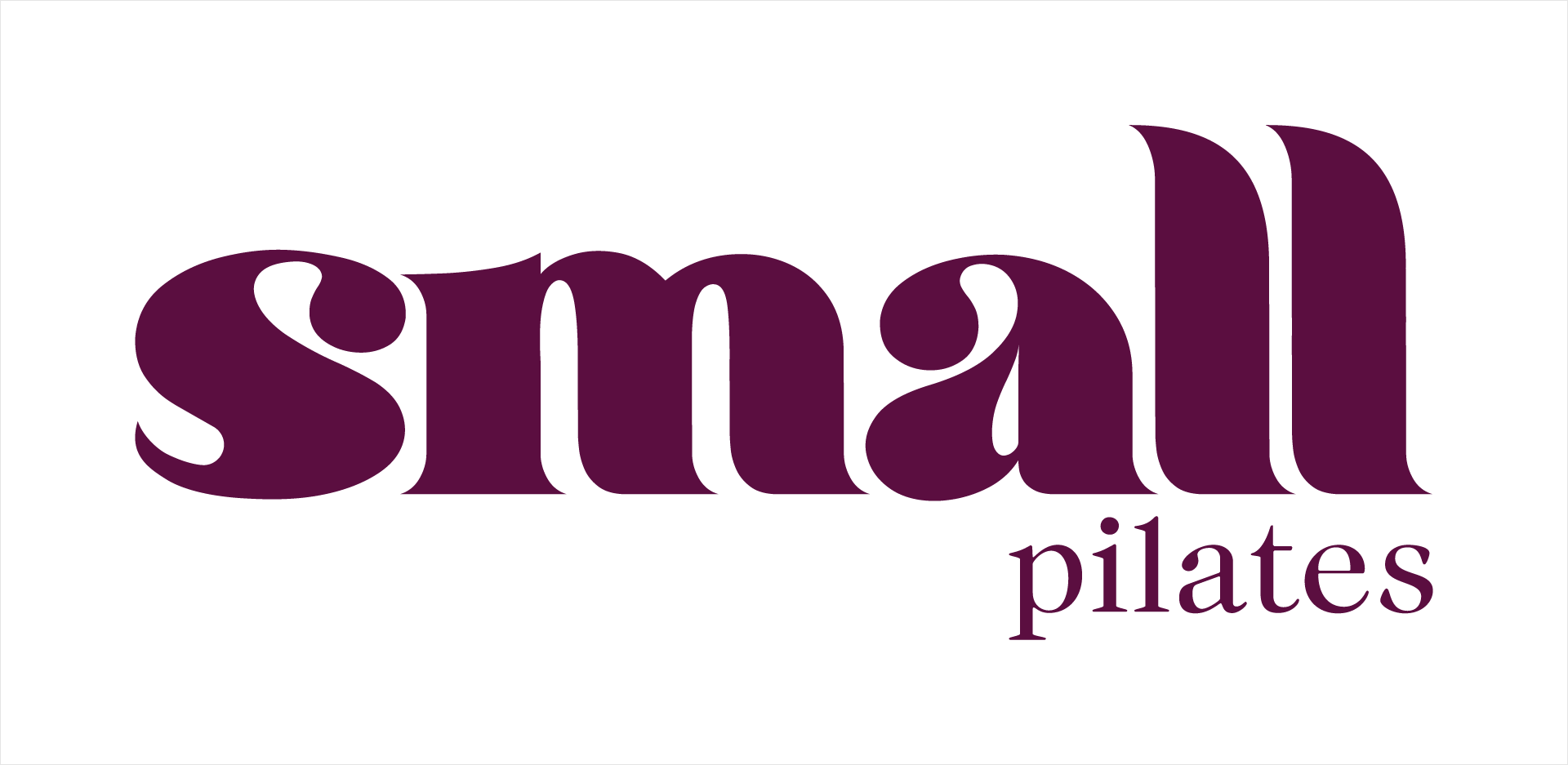 Logo for Smal Pilates with black and purple text.