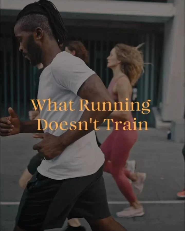 What running doesn&rsquo;t train:

The support systems needed for running longevity and remaining injury-free.

Running is great at building fitness, but it doesn&rsquo;t guarantee injury-free miles. Staying consistent takes more than just running.

