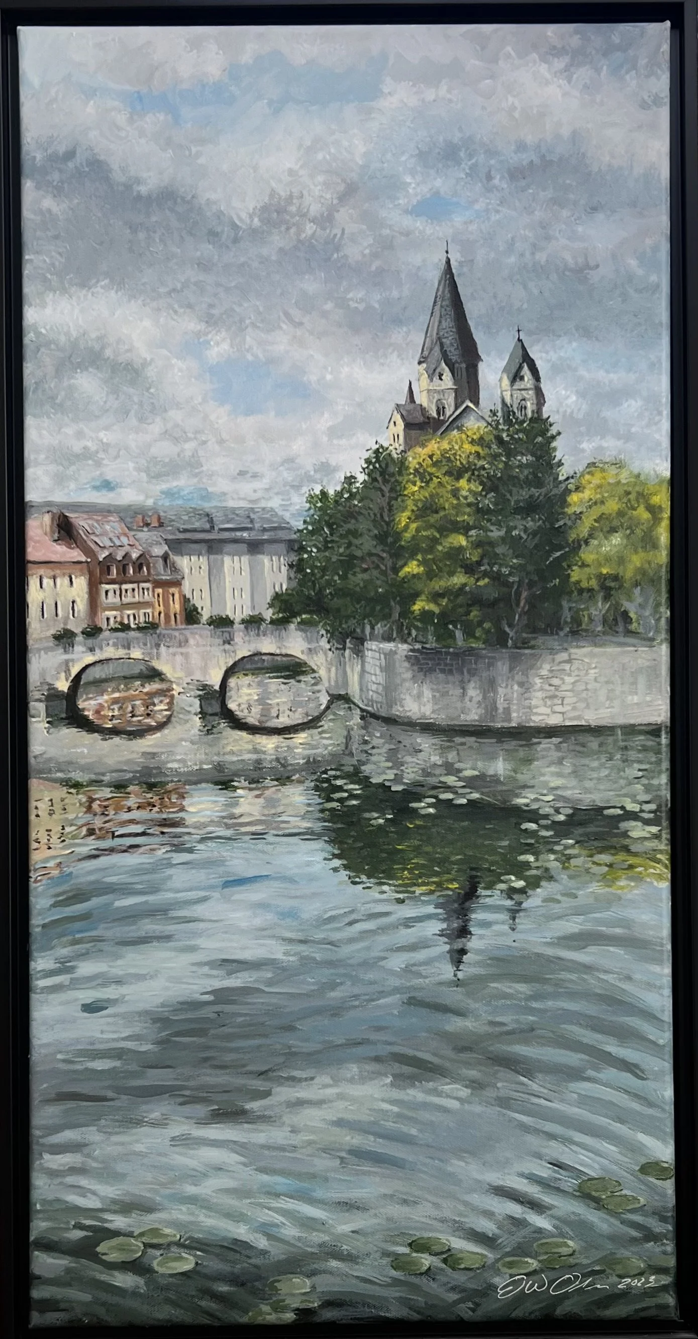 Le Temple Neuf, Metz, France
30x15 acrylic on canvas, framed
$500.00