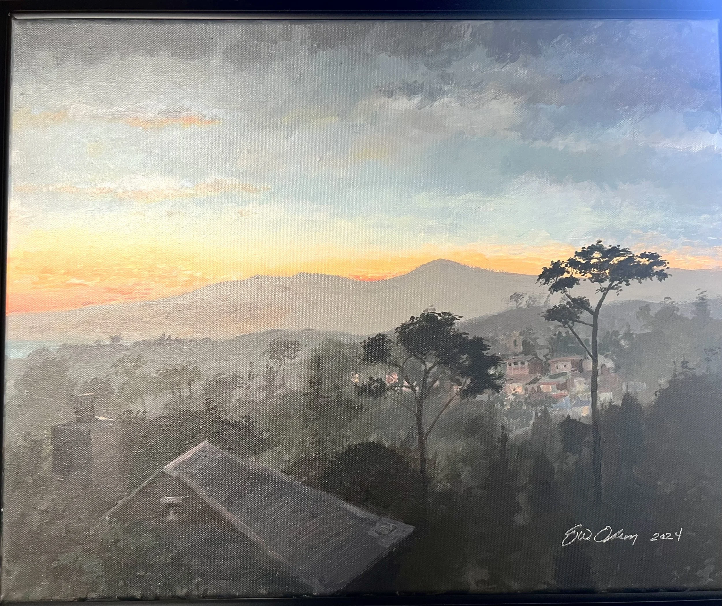 A Room with a View, Cambria, Calif.
16x20 acrylic on canvas, framed
Sold