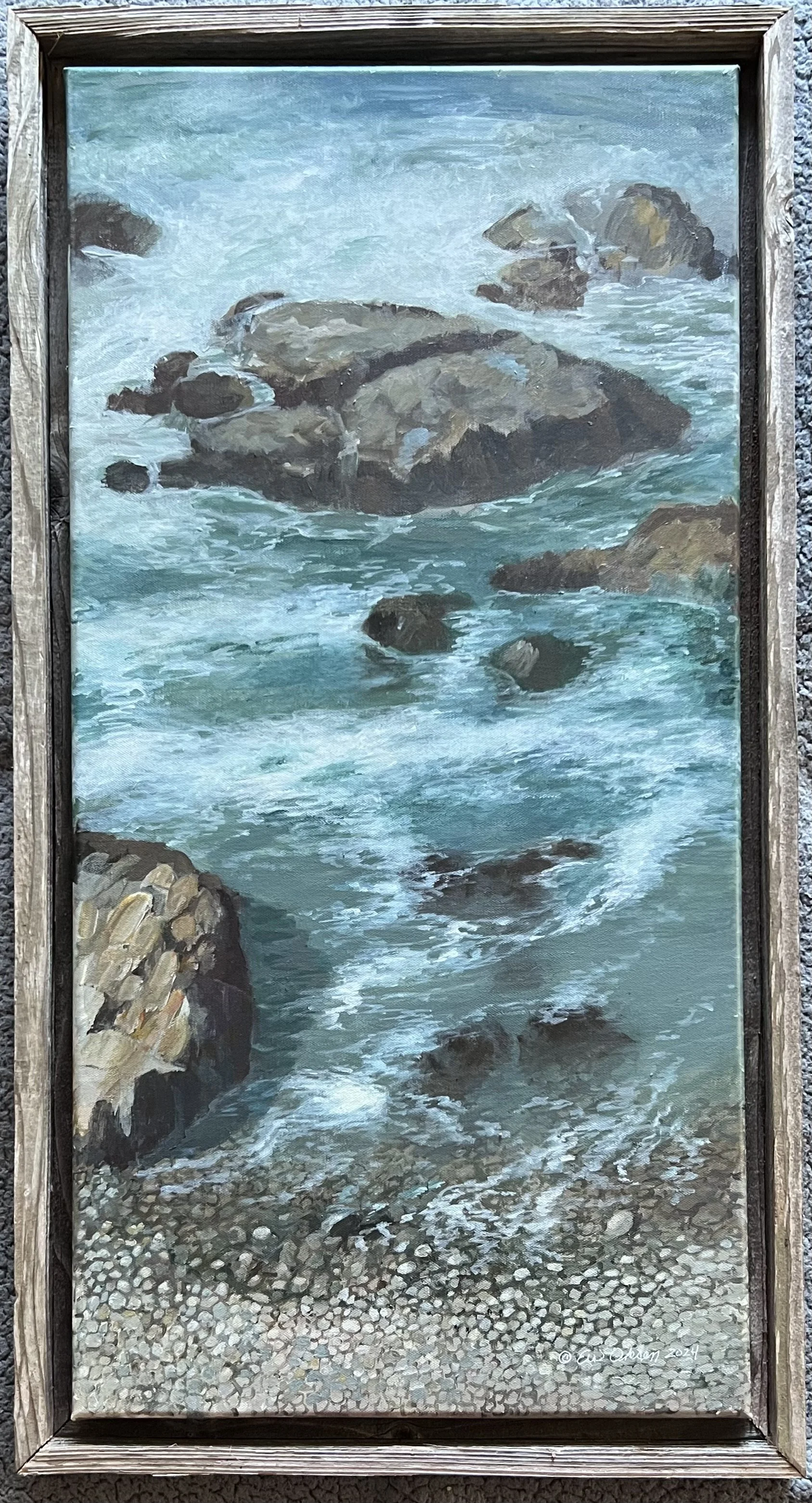 Ebb and Flow, Tide Pool, Cambria, Calif.
30x15 acrylic on canvas, framed
$750.00