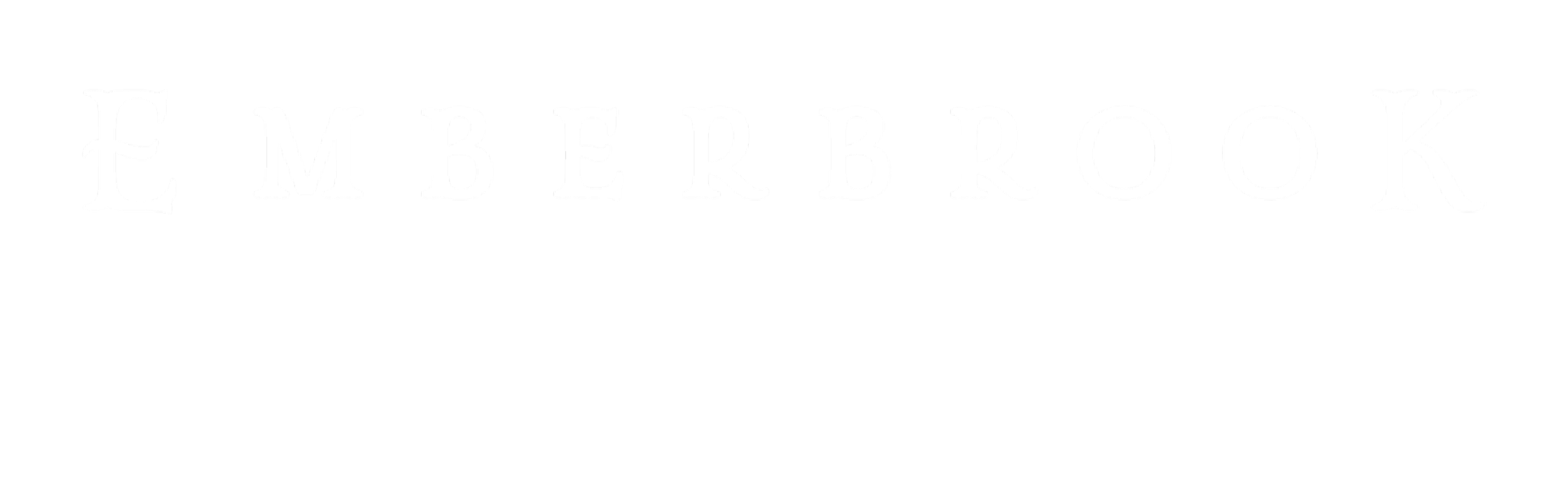 Black background with white text reading 'Emberbrook' in stylized font.