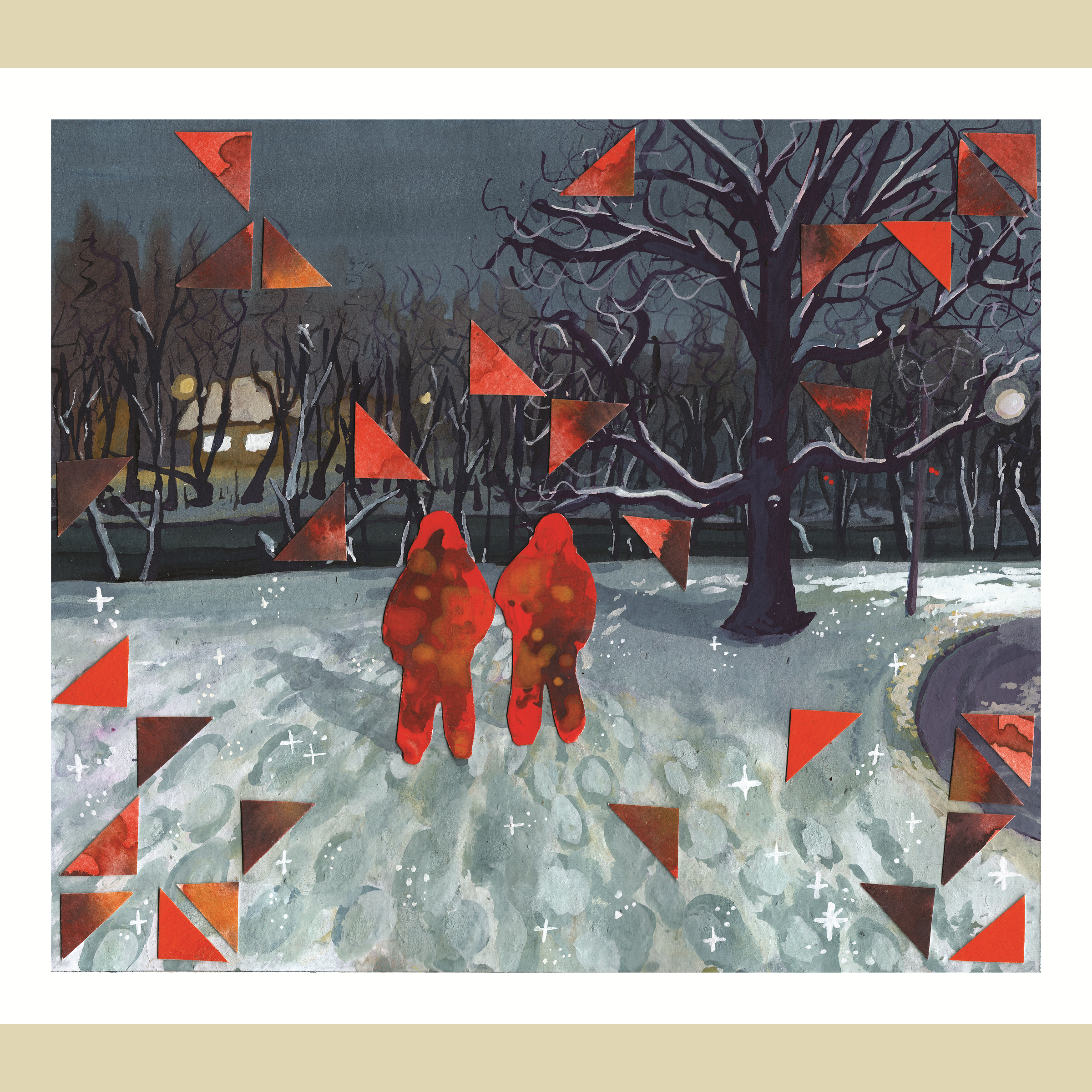 The snow sparkled.