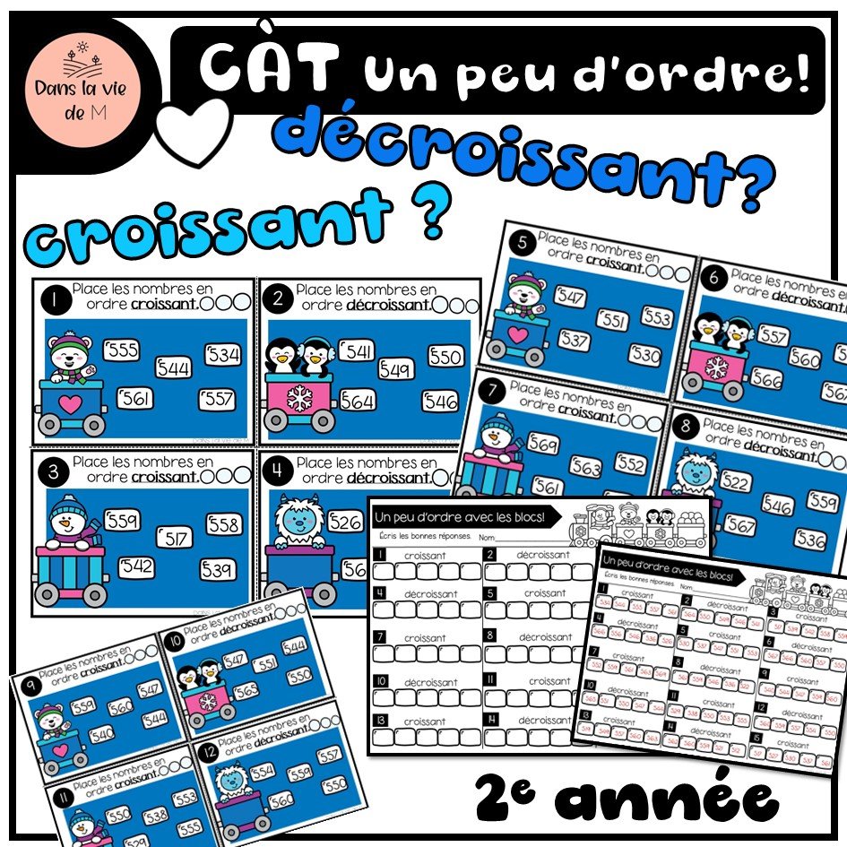 ❄️ CÀT – Un peu d’ordre ! 🔢⬆️⬇️ 2e année • Ordre croissant et décroissant