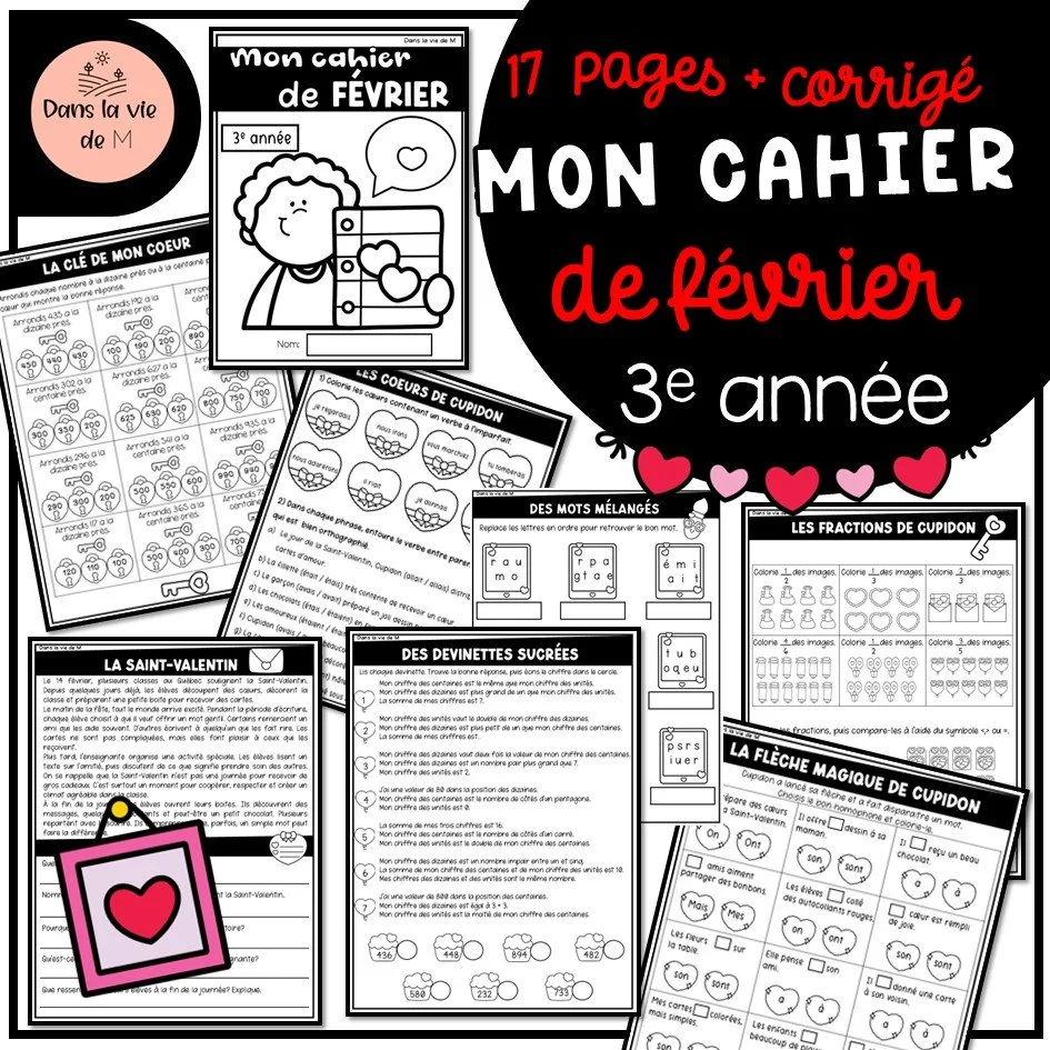 ✨ Mon cahier de février – 3e année ✨♥️