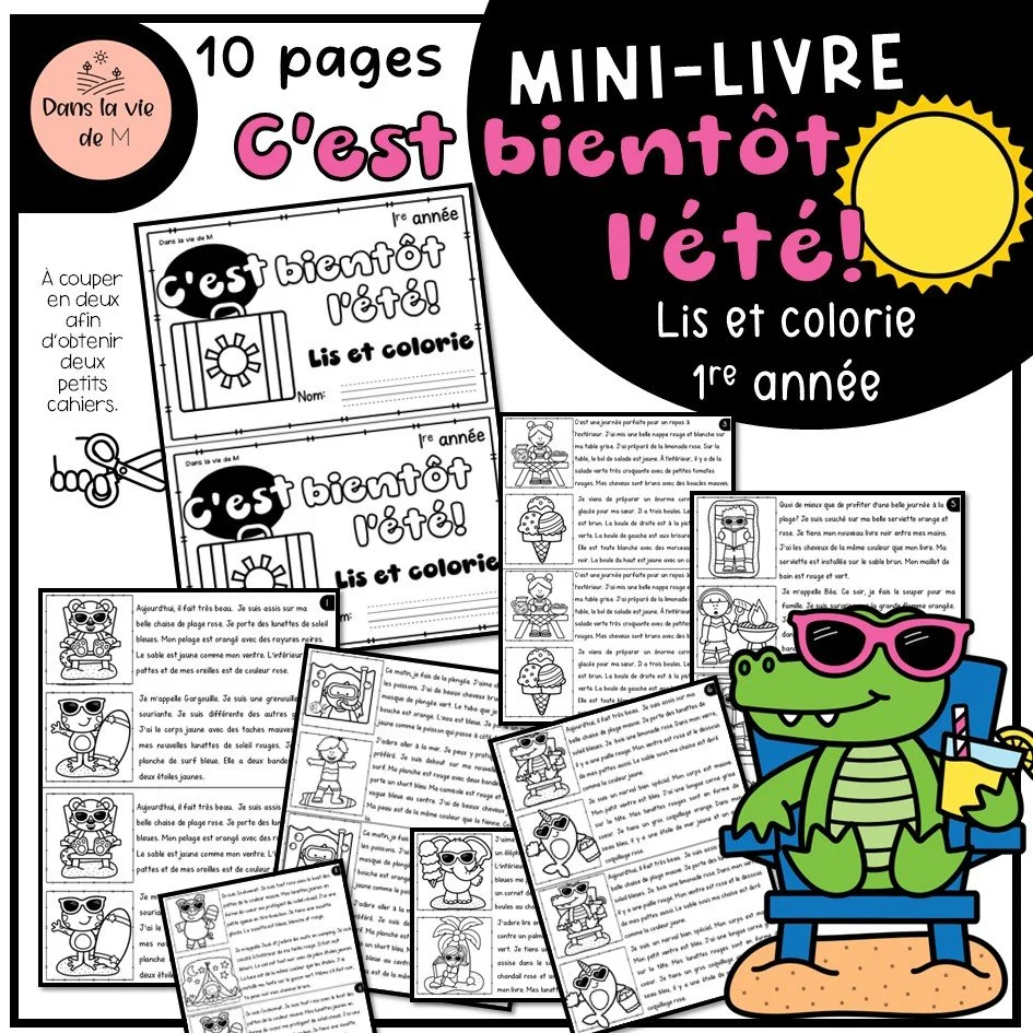 « C’est bientôt l’été ! » - Lis et colorie 1re année 🌞
