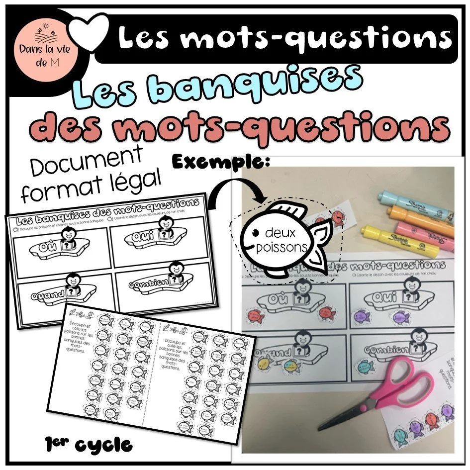 ❄️ Les banquises des mots-questions 🐧❓ 1er cycle • Format légal