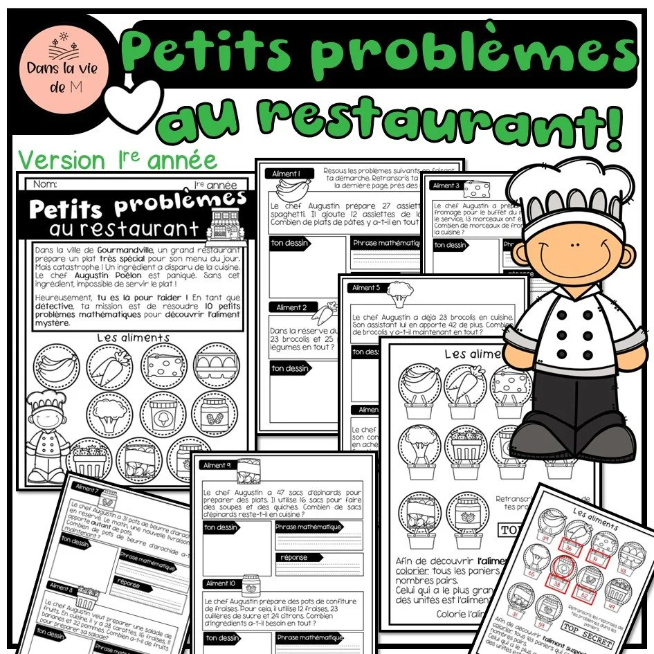 🍽️🕵️‍♀️ Petits problèmes au restaurant - 1re année
