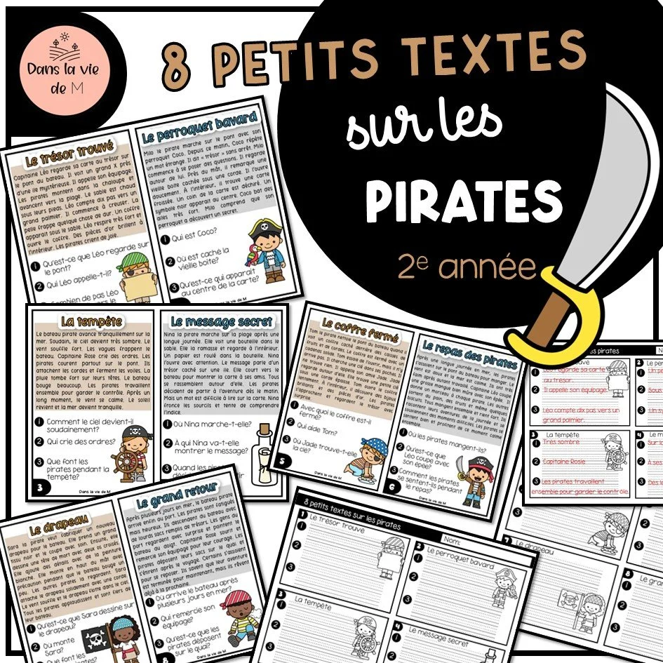 8 petits textes sur le thème des pirates 🏴‍☠️- 2e année