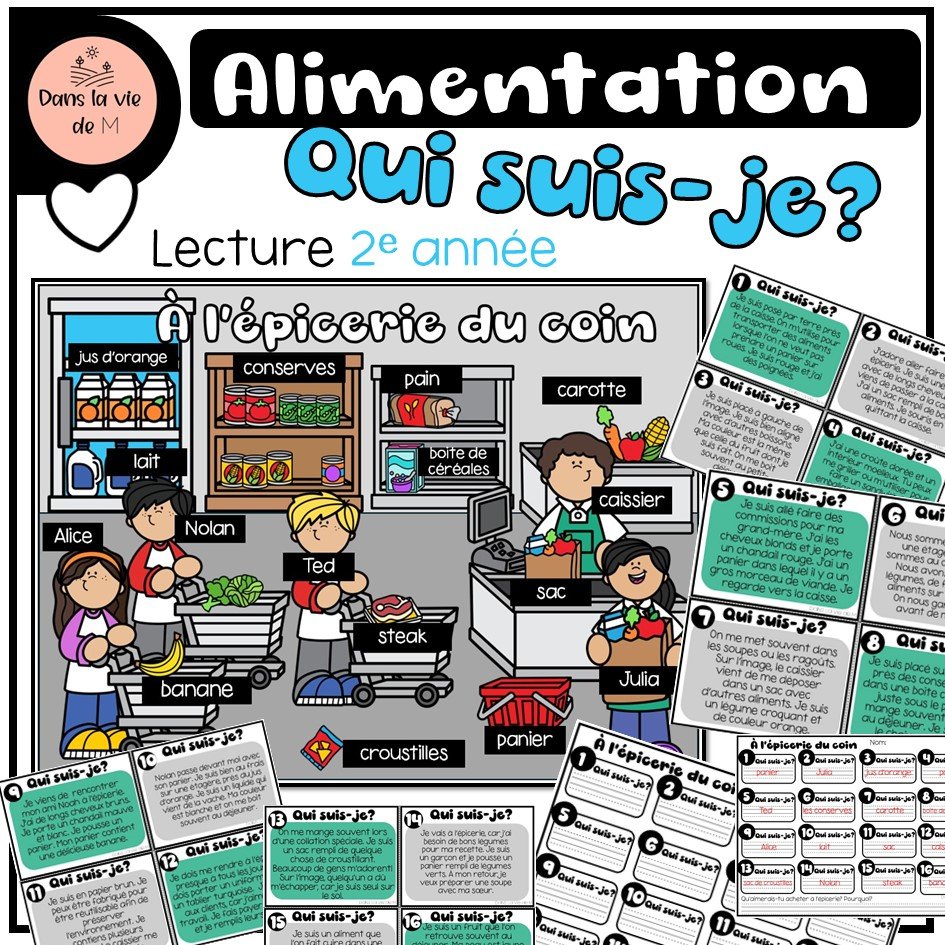 🛒 Qui suis-je ? à l’épicerie 🍎🥕- 2e année