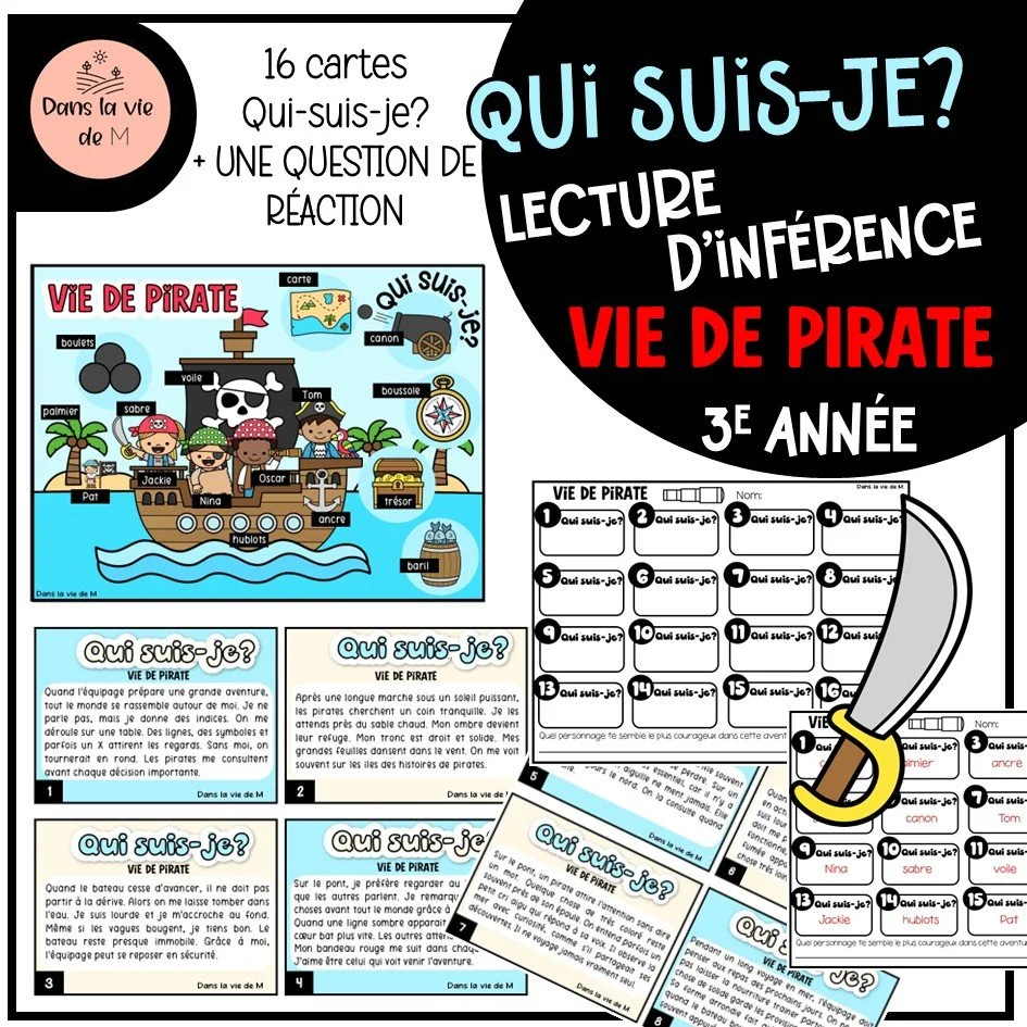 Qui suis-je? VIE DE PIRATE 🦜- 3e année 🏴‍☠️