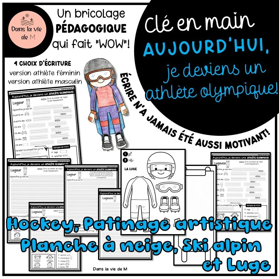 ⭐ Deviens un athlète olympique ! — Projet d’écriture et bricolage - 1er cyce