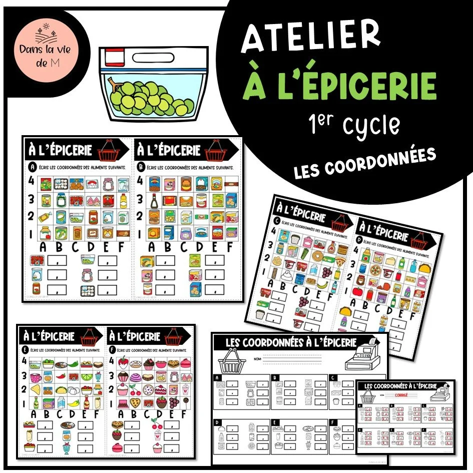 🛒✨ Atelier à l’épicerie – Les coordonnées- 1er cycle