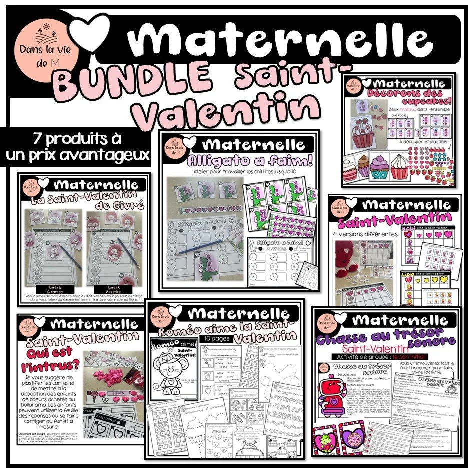 💗 BUNDLE Saint-Valentin – Maternelle - 7 produits 💗