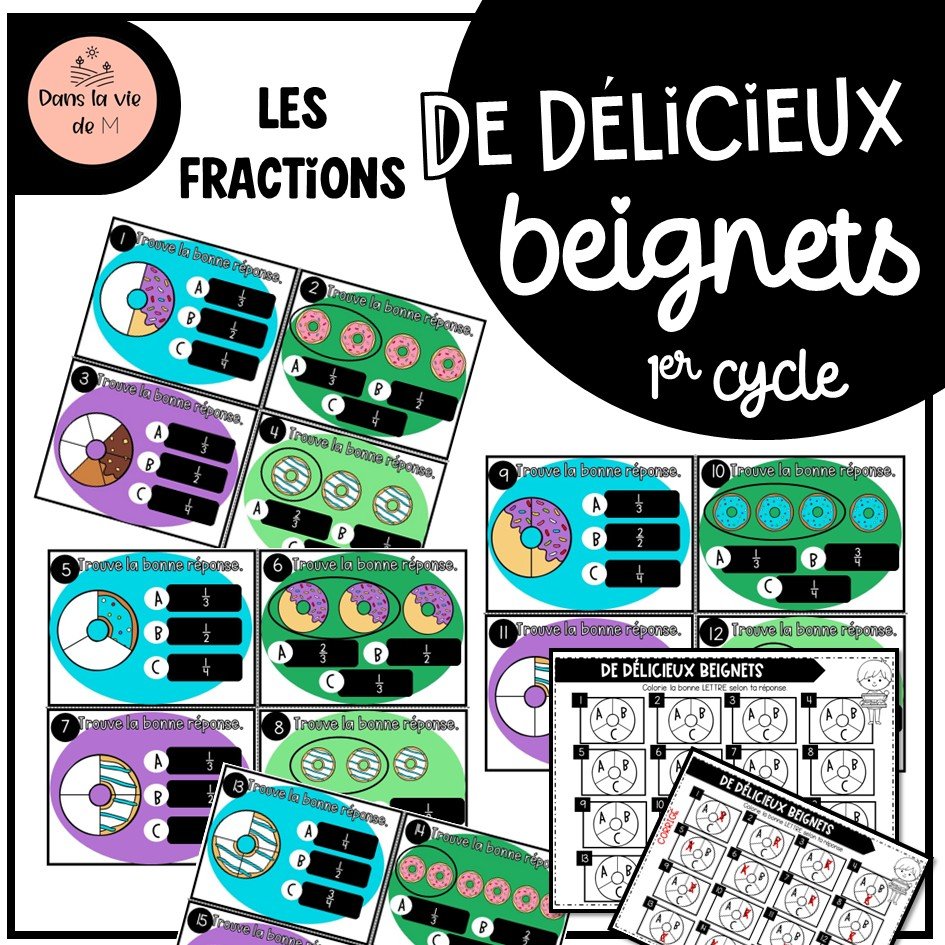 Les fractions de délicieux beignets – 1er cycle🍩
