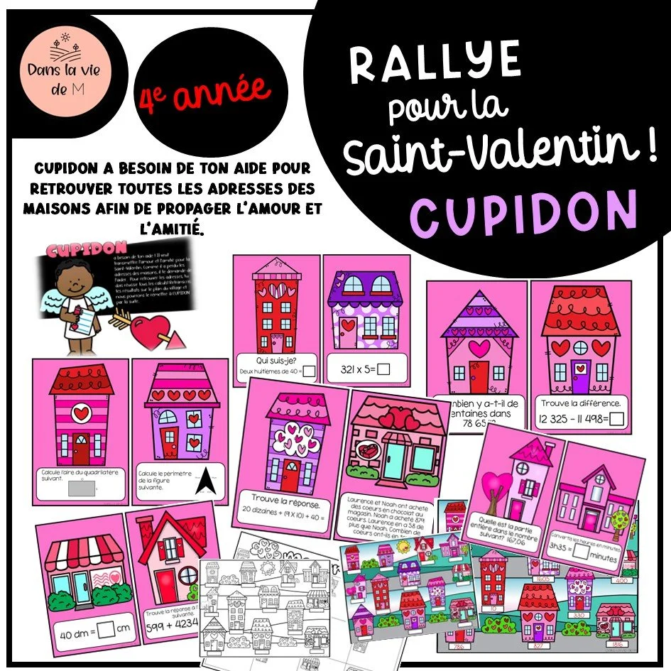 💘 Rallye de la Saint-Valentin – Cupidon a besoin d’aide ! (4e année) 💘