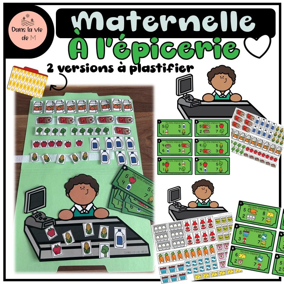 🆕🛒 NOUVEAUTÉ – « À l’épicerie » pour la maternelle ! 🍎🔢
