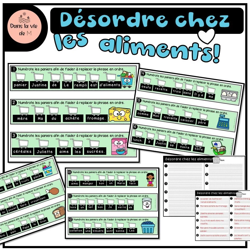 🧺✏️ Désordre chez les aliments 📖✨-1er cycle
