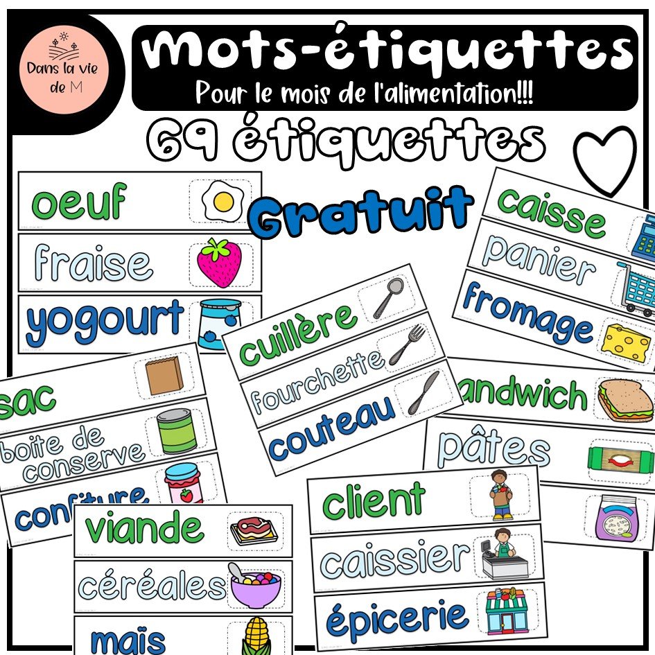 Mots-étiquettes Alimentation 🥕🍓
