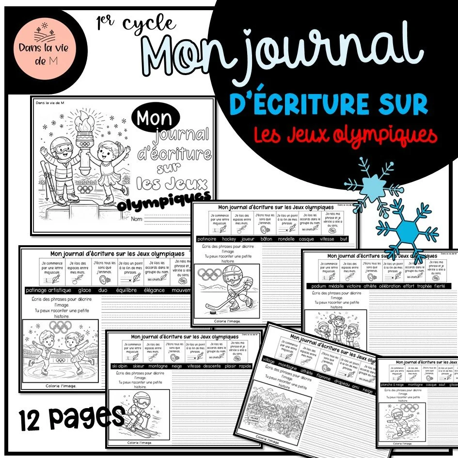 🏅 NOUVEAUTÉ – 1er cycle 🏅 ✏️ Mon journal d’écriture sur les Jeux olympiques