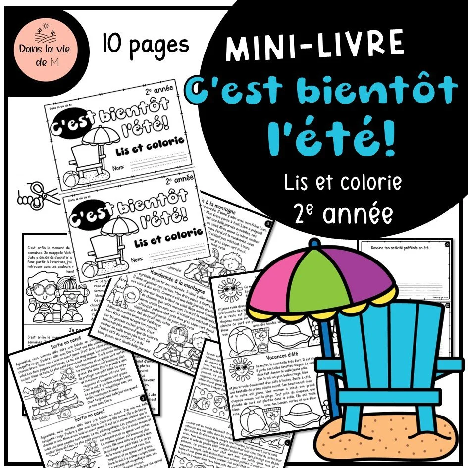 Lis et colorie - C'est bientôt l'été ! -2e année 🌞