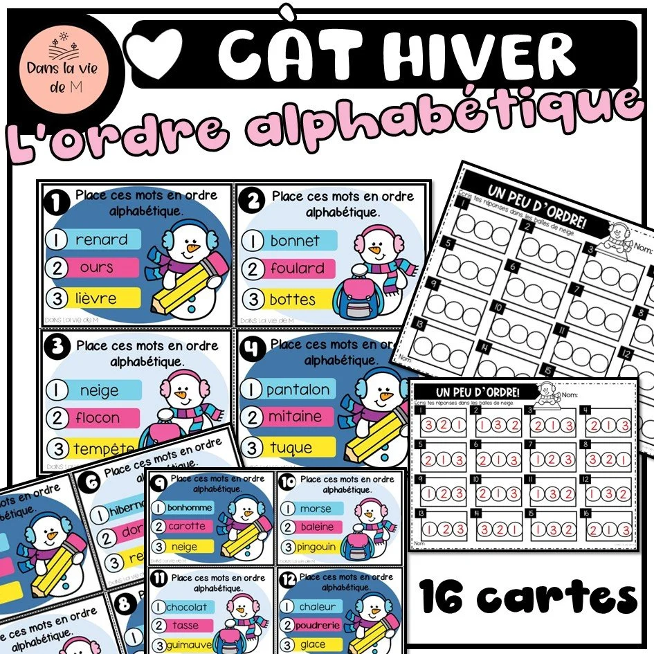 ❄️ CÀT Hiver – L’ordre alphabétique 🐧🔤