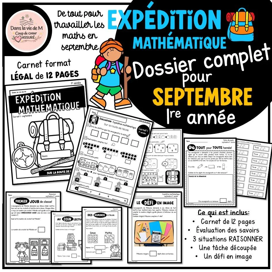 🚨Nouveauté! Expédition mathématique septembre-octobre - 1re année 🧭