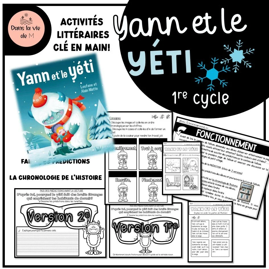 Activités littéraires: Yann et le Yéti - 1er cycle ❄️☃️