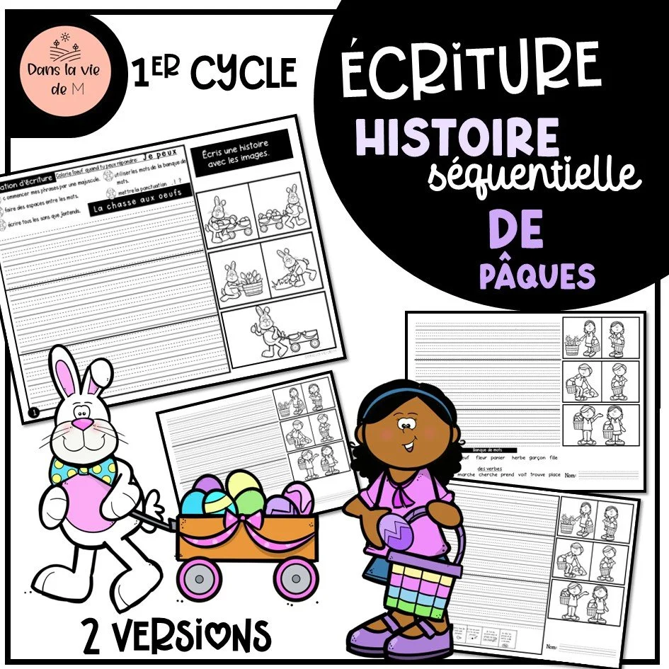 🐣✏️ Écriture – Histoire séquentielle de Pâques (1er cycle) 🌸