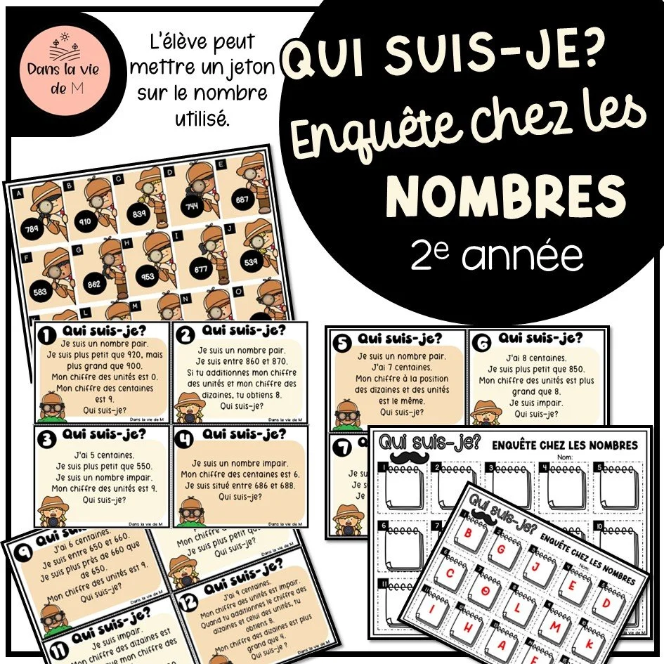 Qui suis-je ? Enquête chez les nombres – 2e année 🔢🕵️🔎