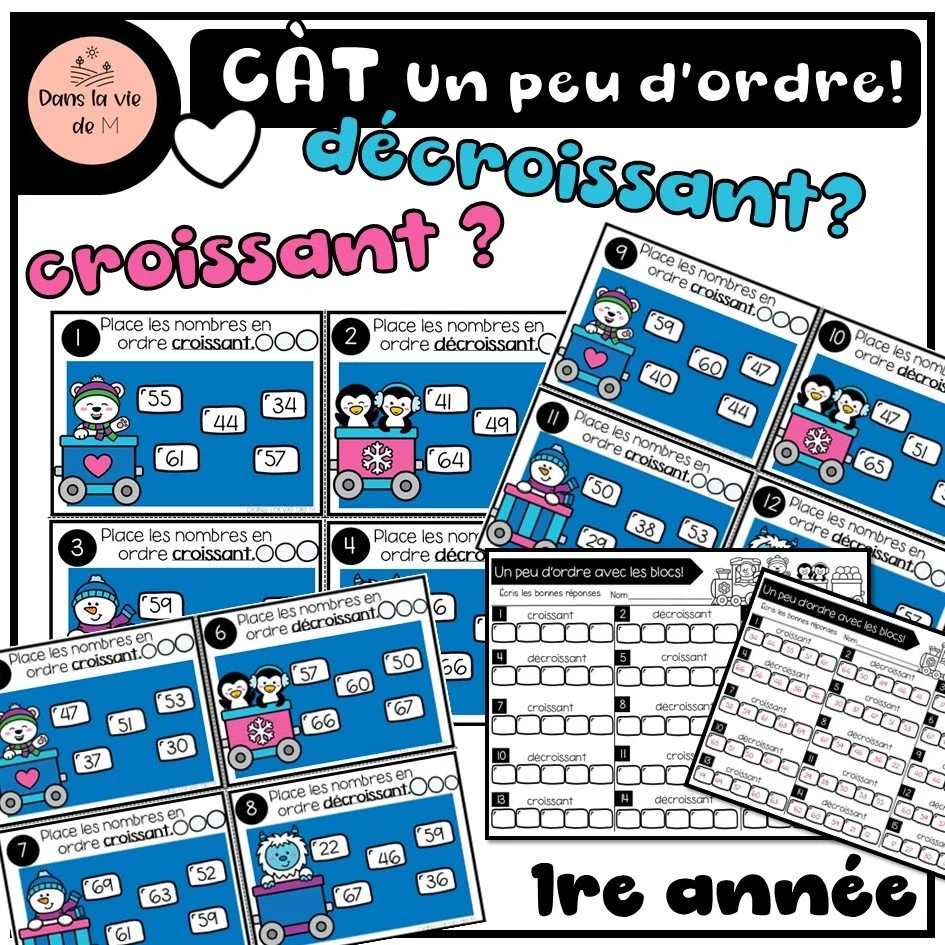 ❄️ CÀT – Un peu d’ordre ! 🔢⬆️⬇️ 1re année • Ordre croissant et décroissant
