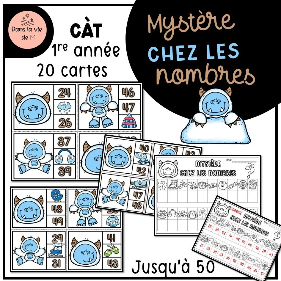 ❄️ Mystère chez les nombres – Thématique yéti 🧊🧟‍♂️